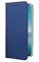 Кожен калъф тефтер и стойка Magnetic FLEXI Book Style за Nokia 3.4 син 